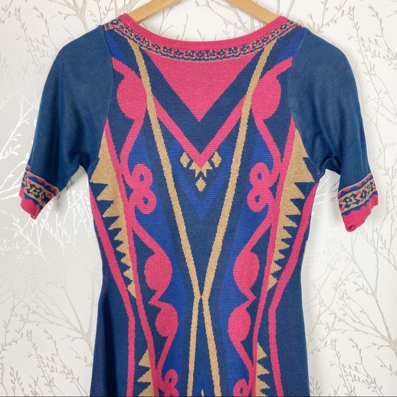 FLYING TOMATO Colorful Knit Mini Sweater Dress Med - Picture 4 of 11
